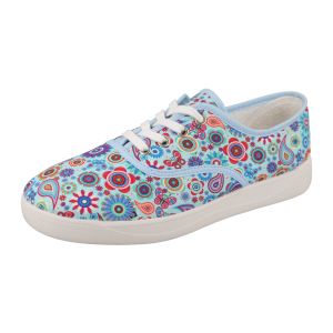 Womens Wide Fit Lace Up Canvas Shoes - Charlie