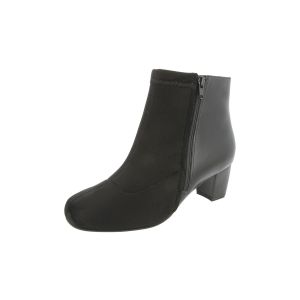 Womens Wide Fit Stretch Panel Mid Heel Boots - Winton