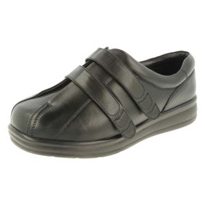 Womens Wide Fit Touch Strap Easy Access Flat Shoes - Serena
