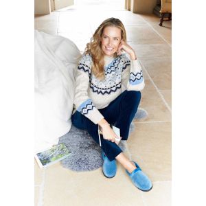 Womens Wide Fit Mule Slippers - Rug