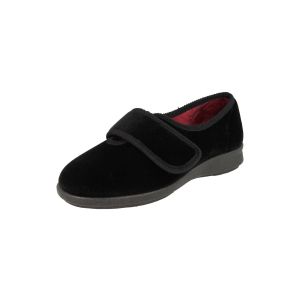 Womens Wide Fit Stretch Fabric Slippers - Nellie