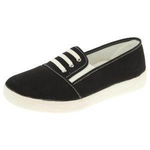 Womens Wide Fit Slip On Canvas Pumps - Coup