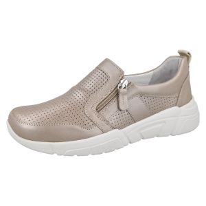 Womens Wide Fit Side Zip Slip On Flat Shoe - Nikita