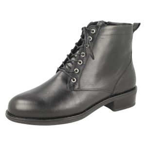 Womens Wide Fit Lace Up Ankle Boots - Starshine