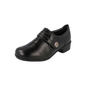 Womens Wide Fit Touch Strap Mid Heel Shoes - Felicity