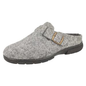 Mens Wide Fit Slide Mule Buckle Fasten Slippers - Skyfall
